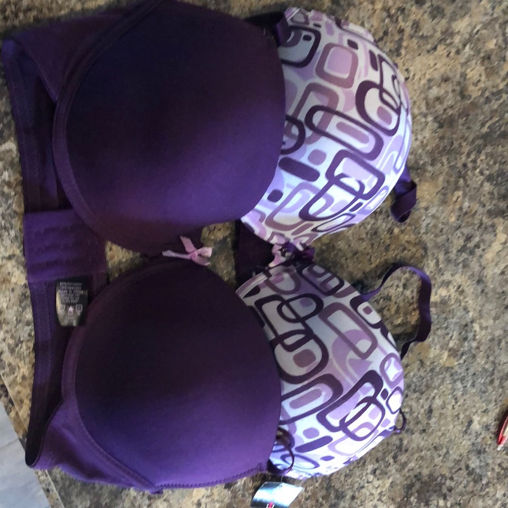 Icy Hot purple/purple-grey bras 38DD NWT